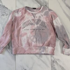 Gilli Cozy Pink and Gray Tie-Dye Top Size Medium